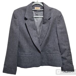Vtg PENDLETON Virgin‎ Wool Gray Blazer Size 10 EUC
